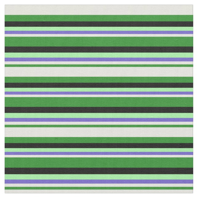 Tela Verde Forestal, Beige, Azul pizarra, Verde y Negro (De cerca)