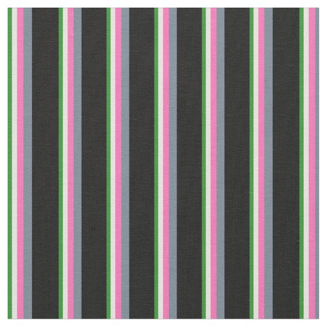 Tela Verde Forestal, Beige, Rosa Caliente, Gris pizarra (De cerca)