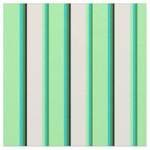 Tela Verde Forestal, Turquesa Oscura, Verde, Beige y Ne