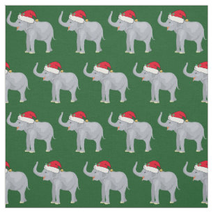 Tela Verde lindo de Papá Noel del elefante del navidad