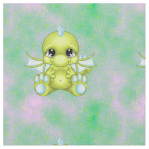 Tela Verde lindo y azul del dragón del bebé