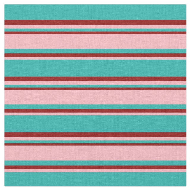 Tela Verde marino claro, rosa claro y rojo oscuro (De cerca)