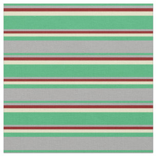 Tela Verde marino, gris oscuro, marrón y palma dorada