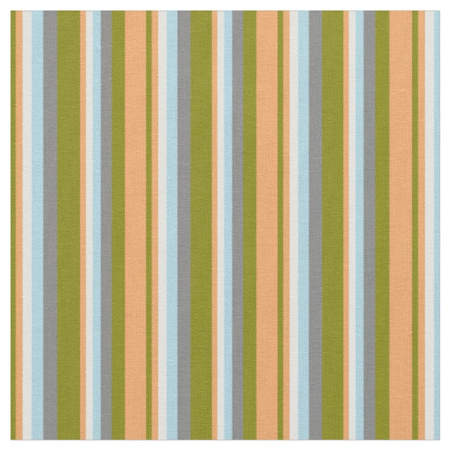 Tela Verde, marrón, cian claro, azul claro y gris (De cerca)
