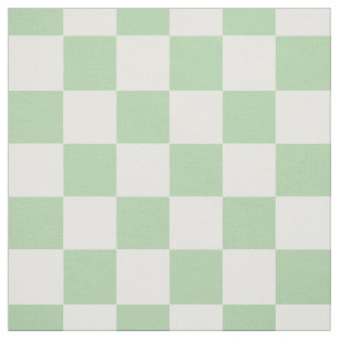 Tela Verde menta y blanco a cuadros Gingham 