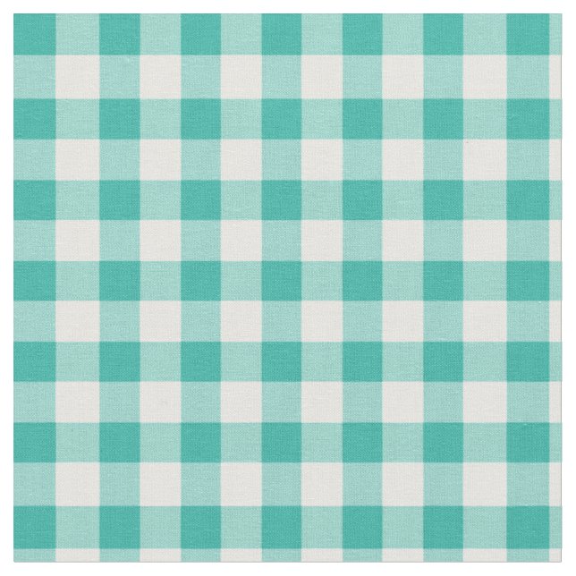 Tela Verde menta y blanco comprobados guinga del modelo (De cerca)