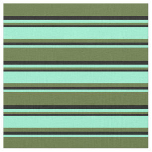 Tela Verde oliva oscuro, aguamarina y color negro