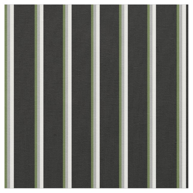 Tela Verde oliva oscuro, gris oscuro, blanco y negro (De cerca)