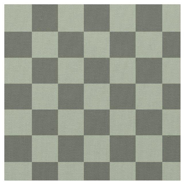 Tela Verde oscuro Sage Checker Checkerboard Checkered (De cerca)