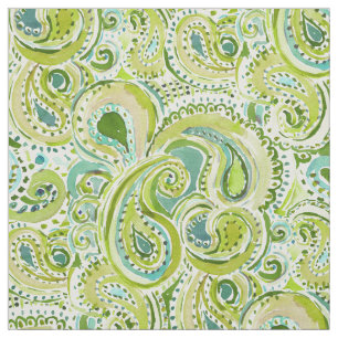 Tela Verde REBELDE Paisley de la TENDENCIA