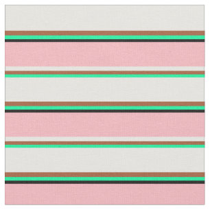 Tela Verde, siena, crema de menta, rosa claro y negro