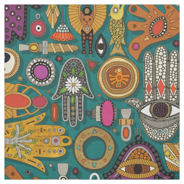 Tela verde viridiano de TALISMANS (Retal)