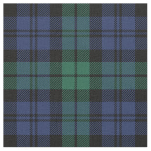 Tela Verde y Azul Negro Tartán Cuadros de Fiesta