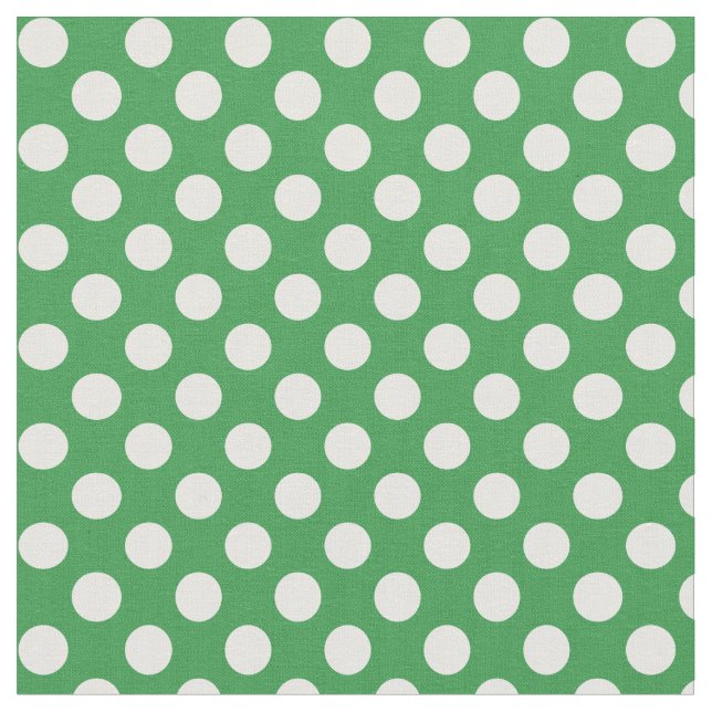 Tela verde y blanca de Kelly del lunar (De cerca)