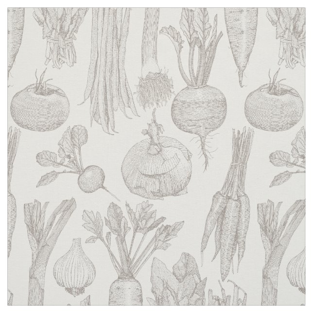 Tela verduras de mercado natural media perla (Retal)