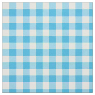Tela Verificación azul y blanco de bonito Gingham Fabri
