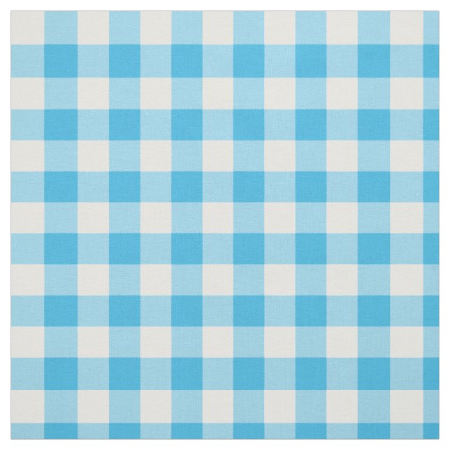 Tela Verificación azul y blanco de bonito Gingham Fabri (Retal)
