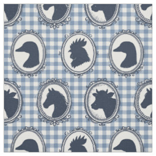 Tela Verificación de animales de granja rústicos - Azul
