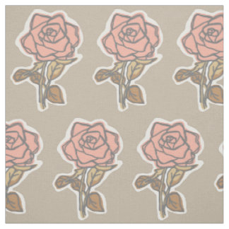 Tela Vestido floral de bloque de rosa rosa beige