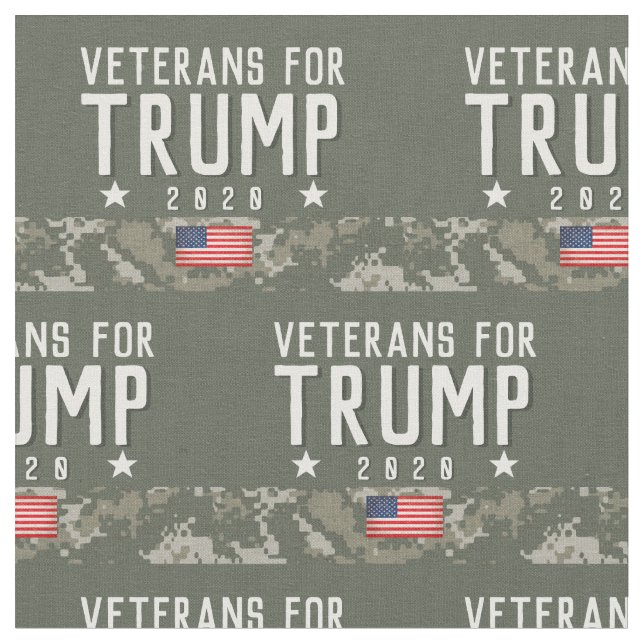 Tela Veteranos de Trump 2020 para Trump Camo (De cerca)