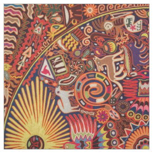 Tela Viaje tribal maya mexicano de Boho del arte de