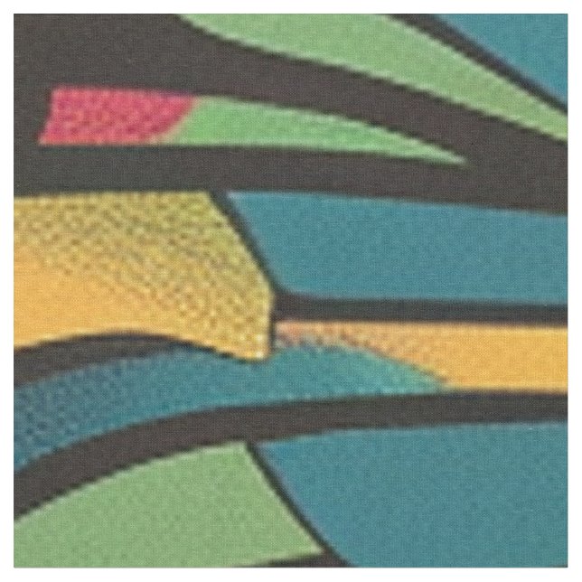 Tela Vibrante cian "Eclipsed Suns and Pyramids" compues (De cerca)