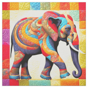 Tela Vibrante Elephant tramposo faux quilt o coser bloq