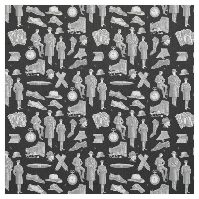 Tela victorian men's style antique menswear toile black (Retal)