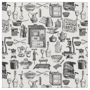 Tela victoriano blanco de toile antiguo de cocina vinta