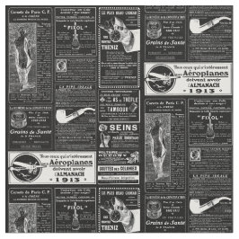 Tela victoriano de periódico antiguo francés negro