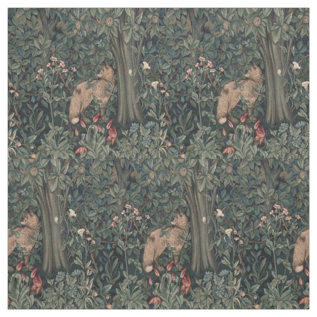 Tela Vida silvestre William Morris Greenery Fox (Retal)