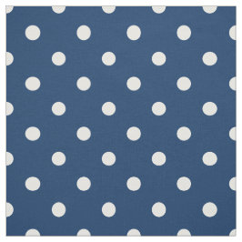 Tela Viejos puntos de Polka Blanco Azul Glorioso