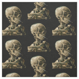 Tela Vincent van Gogh - Calavera con cigarrillo en llam