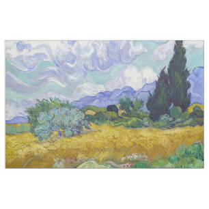 Tela Vincent Van Gogh - Campo de trigo con cipreses