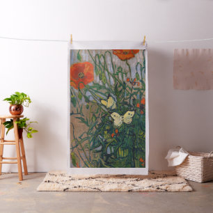 Tela Vincent van Gogh - Mariposas y Amapolas