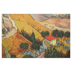Tela Vincent van Gogh - Paisaje, Casa y Labrador