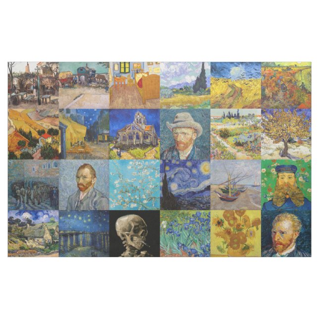 Tela Vincent van Gogh - Piquetas maestras del mosaico (Yarda)