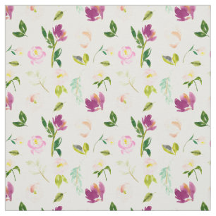 Tela Vino de Borgoña y acuarela rosa floral