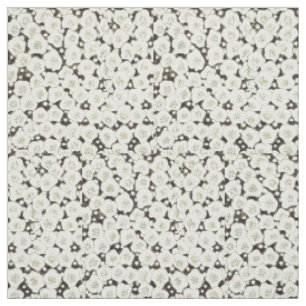 Tela Vintage 1902 Japonés Floral: Flor Blanca Negra