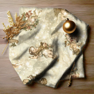 Tela Vintage Angels Glittering Gold ID136