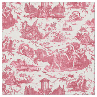 Tela Vintage Chariot francés de Dawn Toile de Jouy-Red