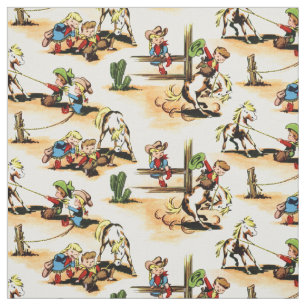 Tela Vintage Cowboy - Vocas - Caballos - Rango Occident