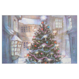 Tela Vintage de árbol de Navidad