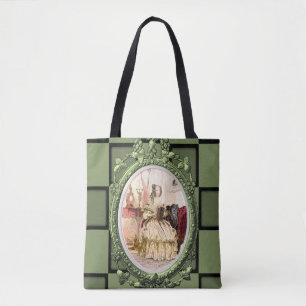 Tela vintage de bolso tote