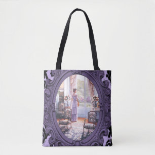 Tela vintage de bolso tote
