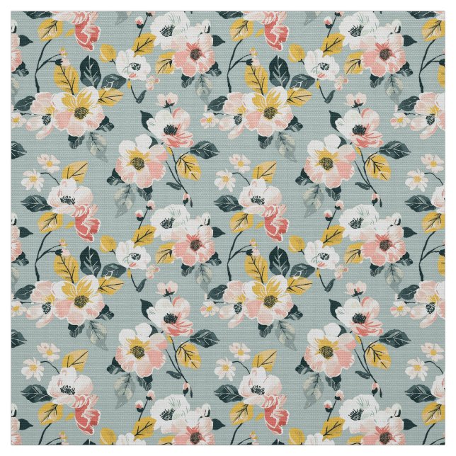 Tela Vintage Floral Seamless Pattern Fabric (Retal)