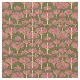 Tela Vintage Gingko Green Floral Pattern