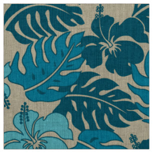 Tela Vintage hawaiano del hibisco de la bahía de