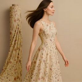 Tela Vintage Herbarium Pressed Flower Botanical Fabric