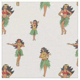 Tela Vintage Hula Dancing Chicas Hawaiian Pattern